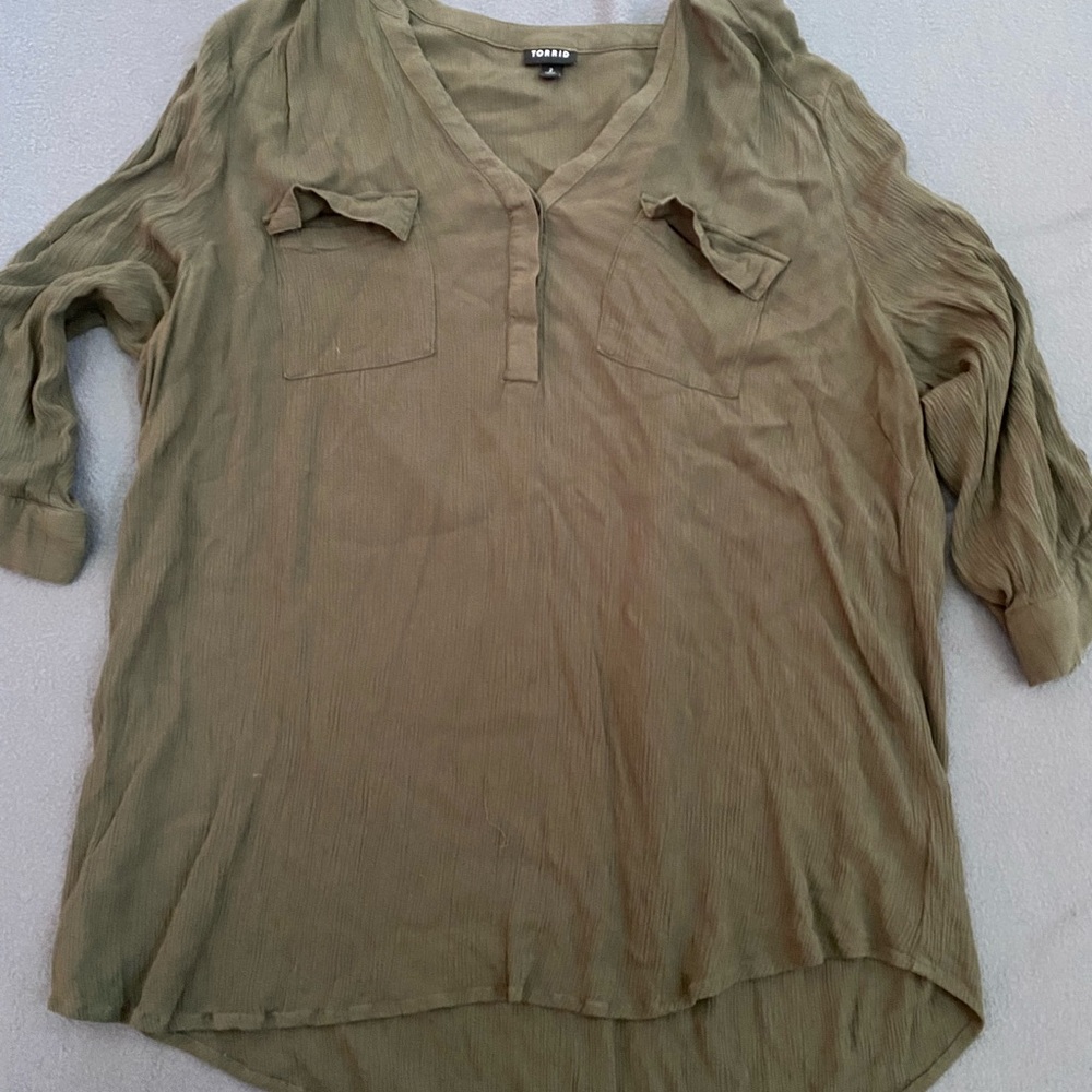 Olive Green Women's Top by H&M